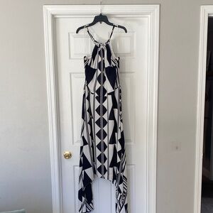 Express Black and White Asymmetrical Dress